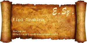 Eipl Szabina névjegykártya